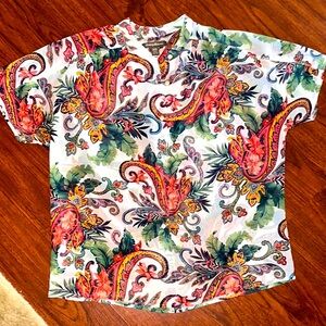 BNWOT Tommy Bahama Floral Paisley Short Sleeve Shirt button down size medium
